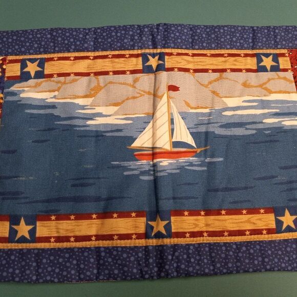Quilted Nautical Table runner Countrycore Cottagecore Kitsch - Picture 2 of 6
